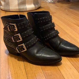 Black studded booties